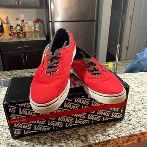 Red/Plaid Vans Authentic size 10